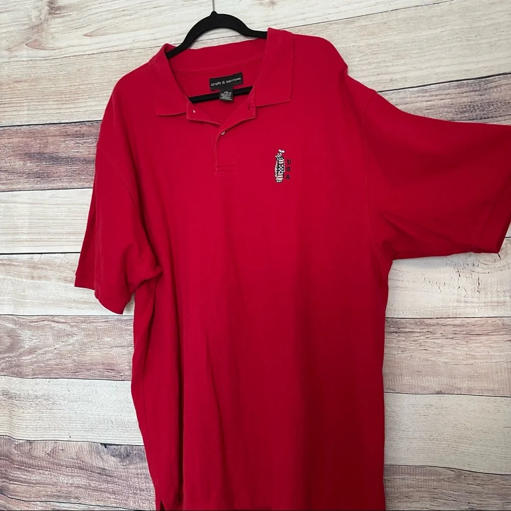 USA Golf Polo Red Embroidered Short Sleeve - Picture 7 of 16
